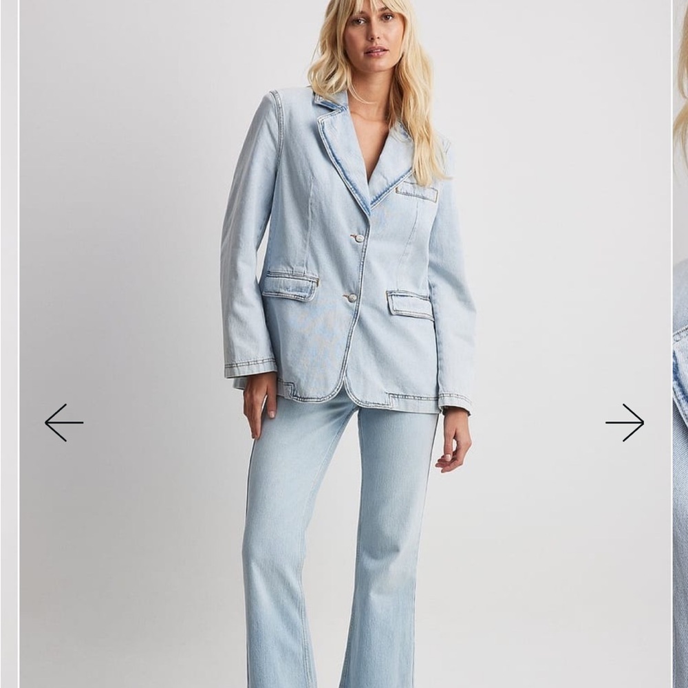 NA-KD light blue oversized denim blazer